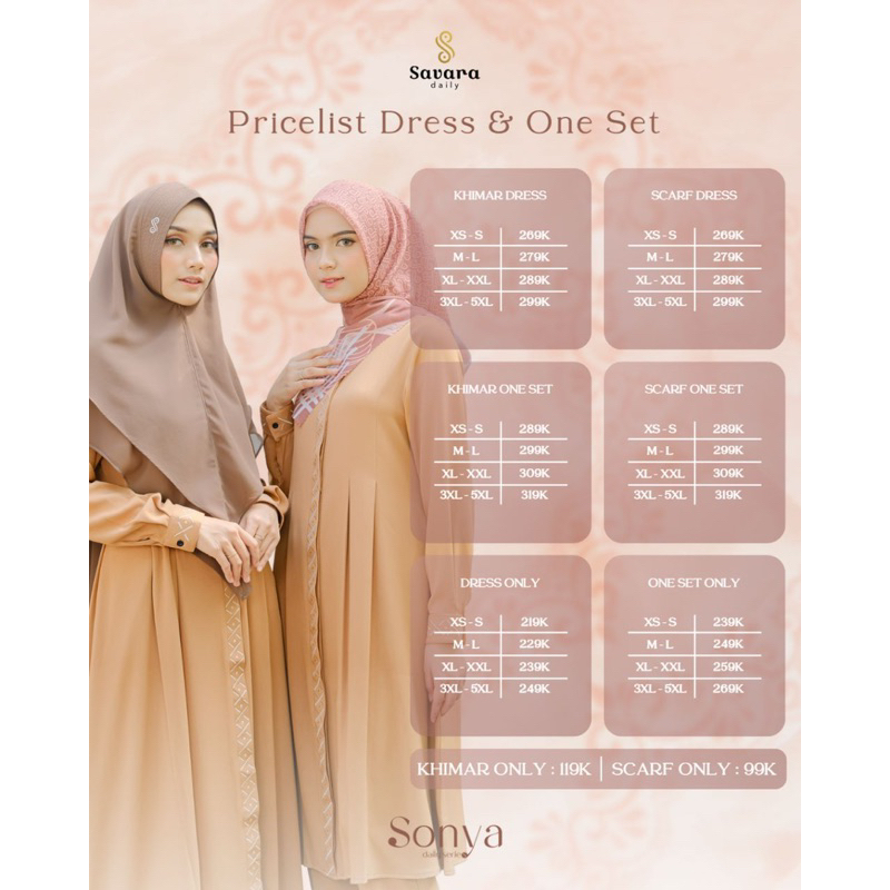 NEW COLLECTION GAMIS SET HIJAB SONYA BY SAVARA DAILY