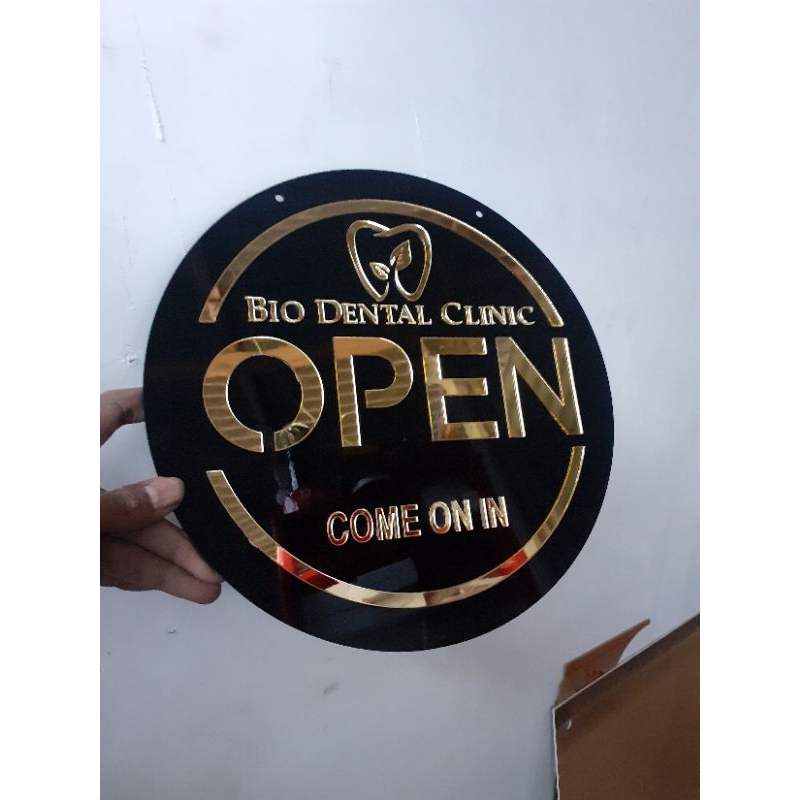 open closed custom nama toko