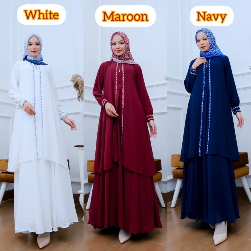 BELLEZA GAMIS SET SCARF DAILY BASIC DRESS SYARI BY JOZA CLOTHING