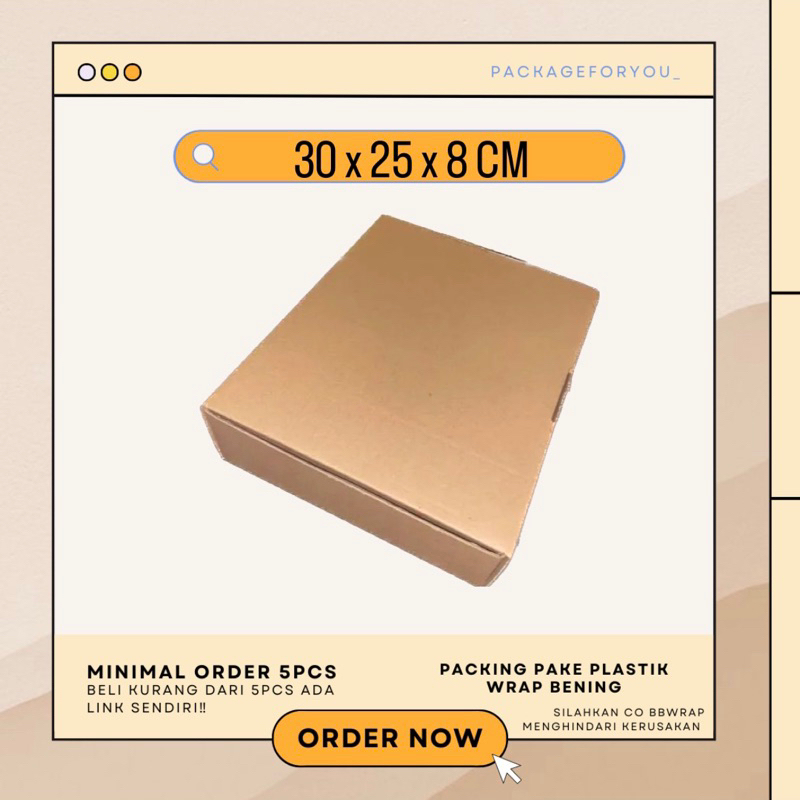 

Box/Mini Box/Dus Die Cut 30x25x8 cm Pizza Packaging Polos Olshop