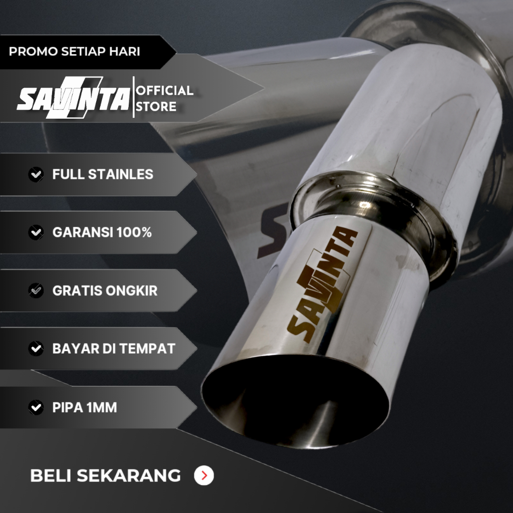 Savinta Knalpot Racing Mobil Manual Matic TSRv1 Full Stainles Suara Bass Adem Empuk - Silincer Muffl