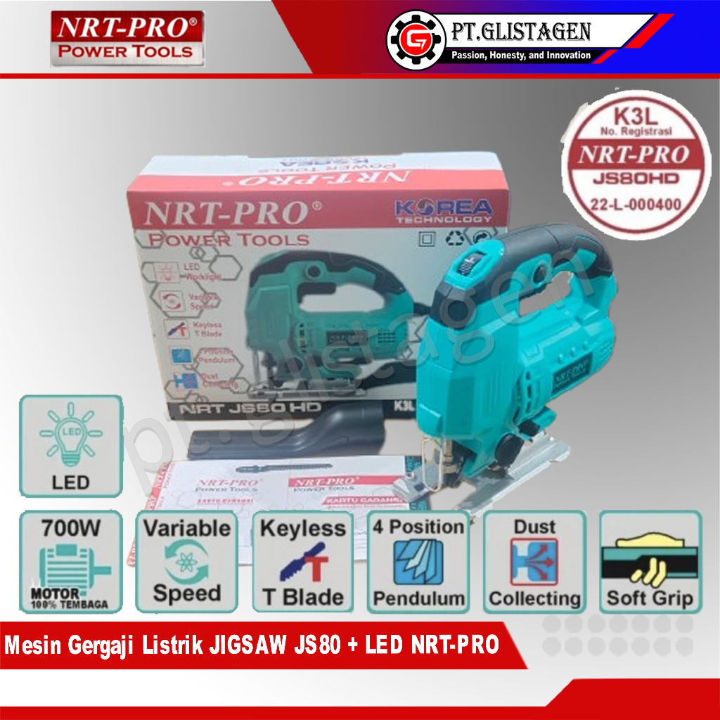 NRT-PRO JS80 HD Mesin Gergaji Jigsaw Jigsaw Variable Speed + LED Mesin Jig Saw JS-82 JS 80 HD JS80HD