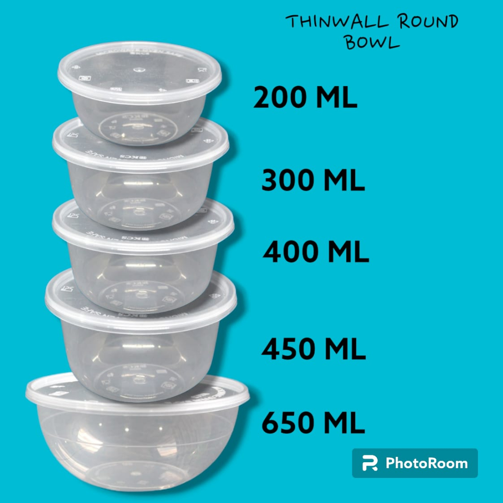 THINWALL ROUND BOWL KCS 200 ML isi 25 pcs, kemasan makanan