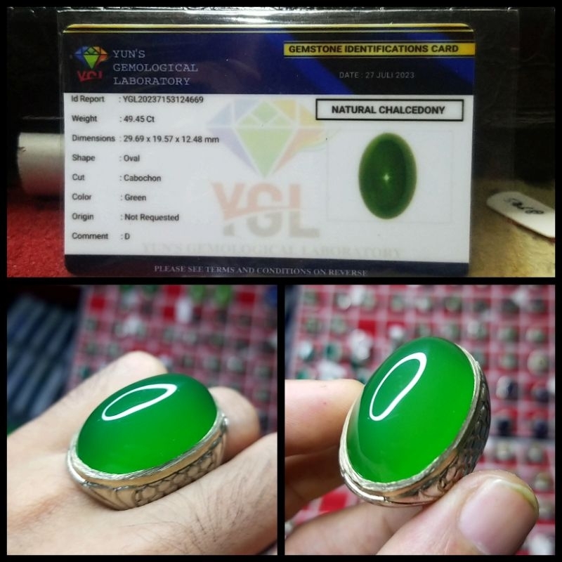 PLUS MEMO NATURAL KRISTOPAS IJO GARUT BATU AKIK CINCIN PERMATA 377