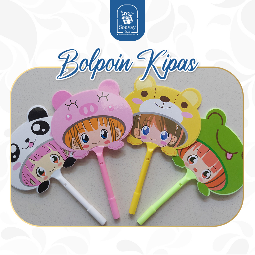 

1PCS - BOLPOIN KIPAS Pena Bolpen Viral Pulpen Gel Bolpoin Unik Karakter Lucu Souvenir Ulang Tahun Anak Kekinian