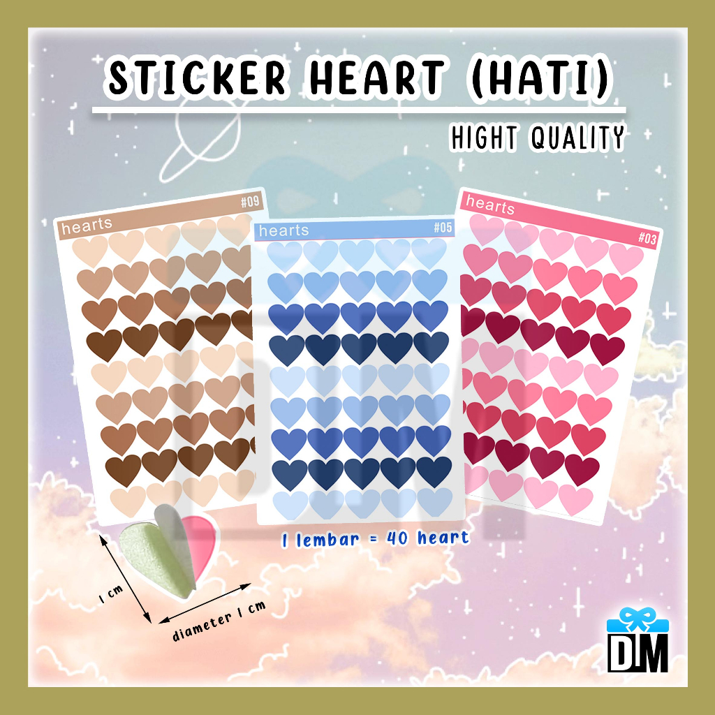 

Sticker Hati Love Heart Sticker Warna Warni Pastel Aesthethic Cutting #M