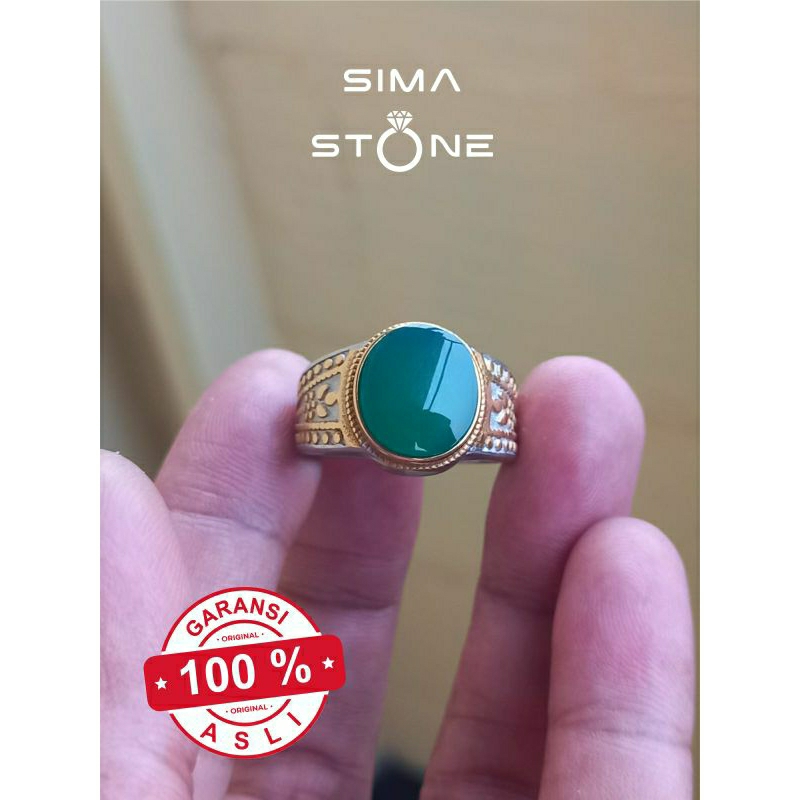 Cincin Batu Akik Yaman Ahdhor Titanium Kombinasi Size Kantoran