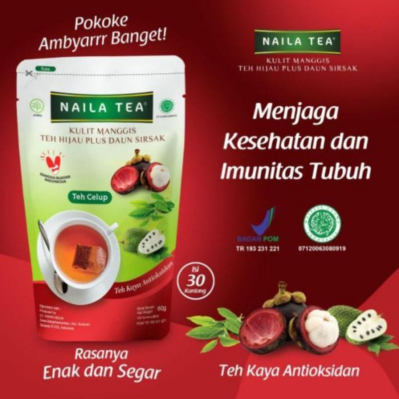 

Naila Tea Kulit Manggis Teh Hijau Plus Daun Sirsak