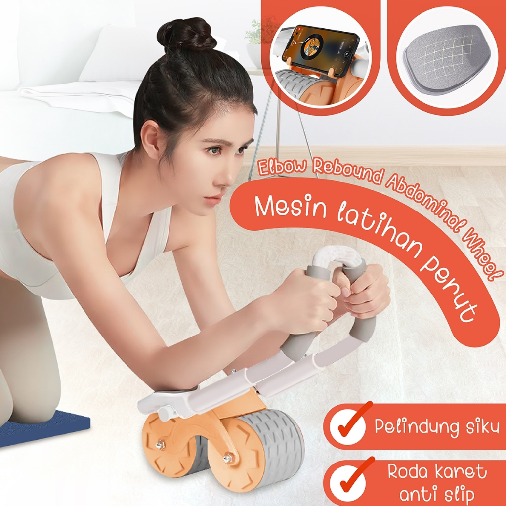 HTD Sport Elbow Rebound Abdominal Wheel Multi Fungsi