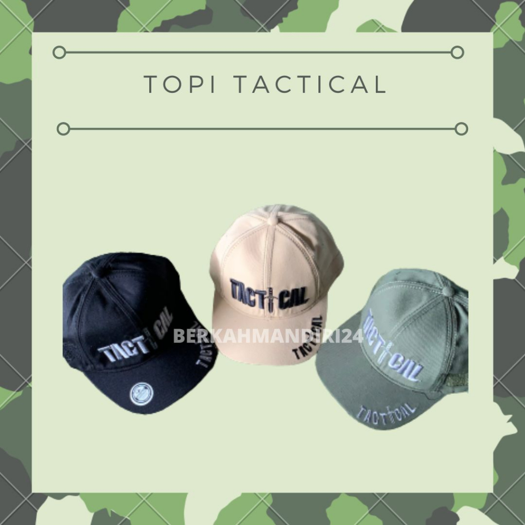 Topi Tactical Pria Unisex TNI Militer Bordir Perekat Topi Pet Olahraga