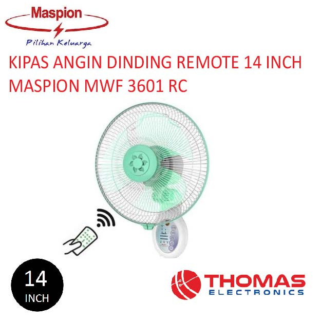 Kipas Angin Dinding Remote Wall Fan Remote Maspion  MWF3601RC MWF 3601 RC 14 Inch Garansi Resmi
