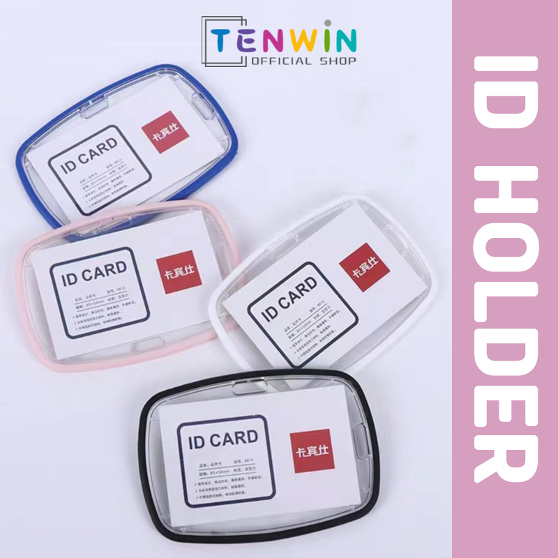 

ID Card Holder/Card holder Acrylic bulat telur/Name Tag DIY/ID holder-Tenwin