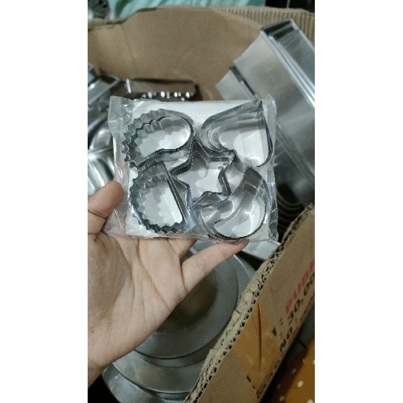 Cetakan Roti Kacang BANGKIT Aneka Motif love bulat bintang bulan sabit gerigi