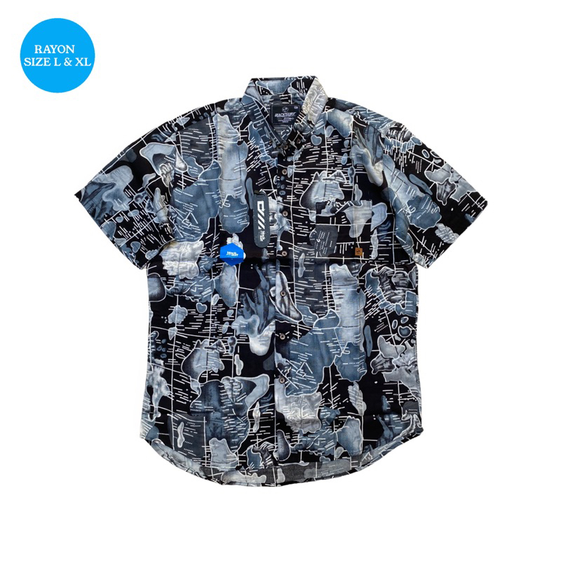 BLACK SURF ORIGINAL kemeja pendek motif 01-029