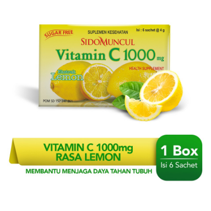 

Sido Muncul Vitamin C 1000 Serbuk Lemon 6's - Jaga Daya Tahan Tubuh