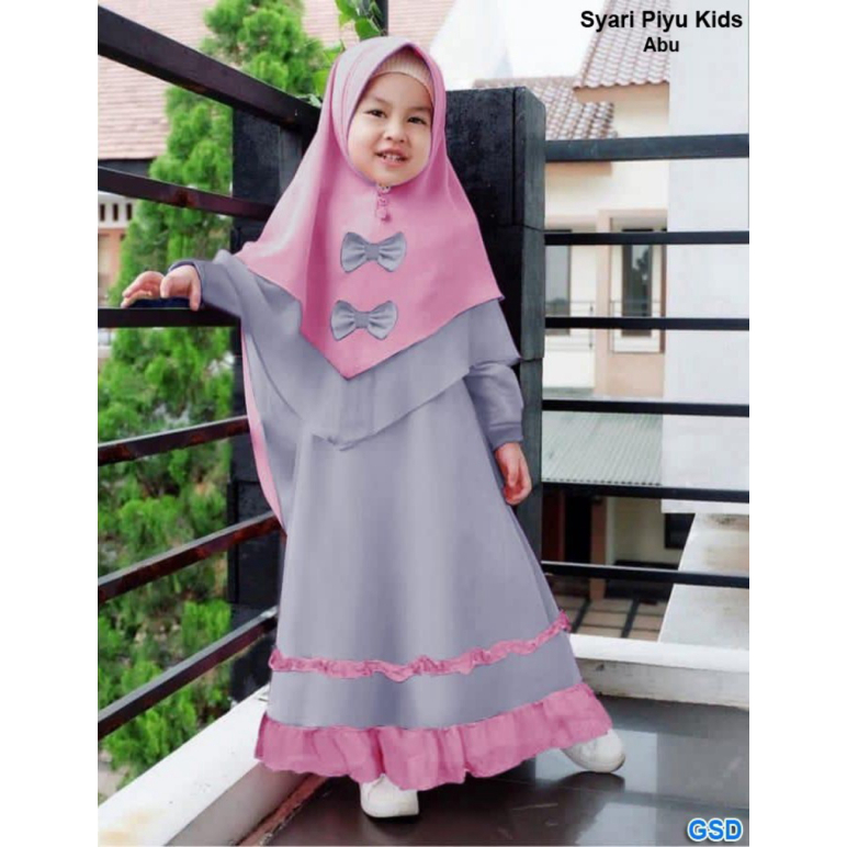 Syari Unik Baju yuyun kids Gamis/ Anak/Baju Murah Murah Hijab ABU/Baju