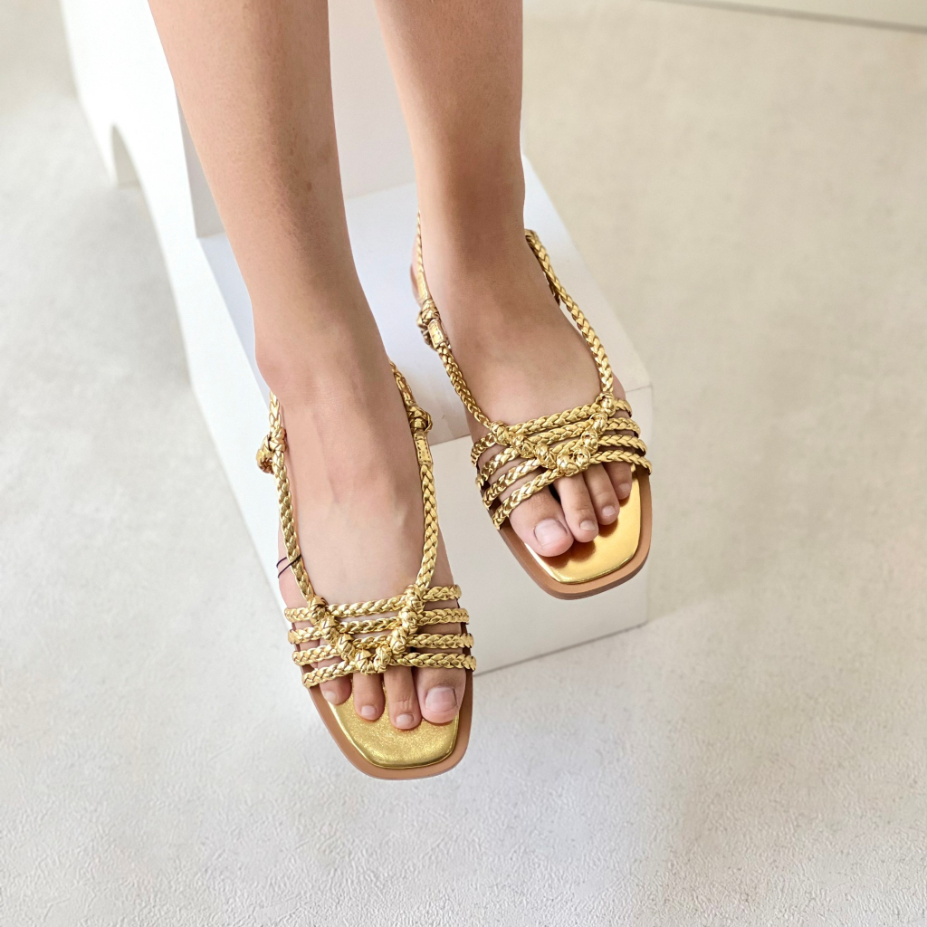 ZR ZARA FLAT SANDALS GOLD 01928