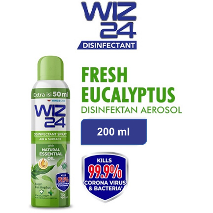 WIZ 24 Natural Disinfektan Eucalyptus Fresh Botol 200 ml