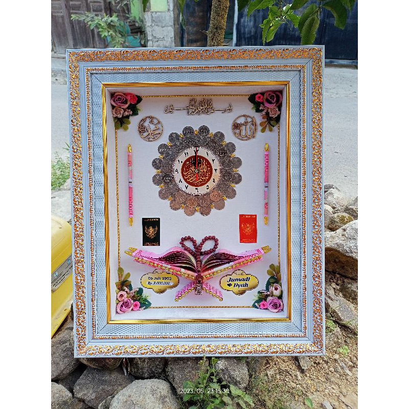 Bingkai Figura Mahar Pernikahan Koin Bahan Perlengkapan Pernak-pernik Aksesoris Mahar Pernikahan