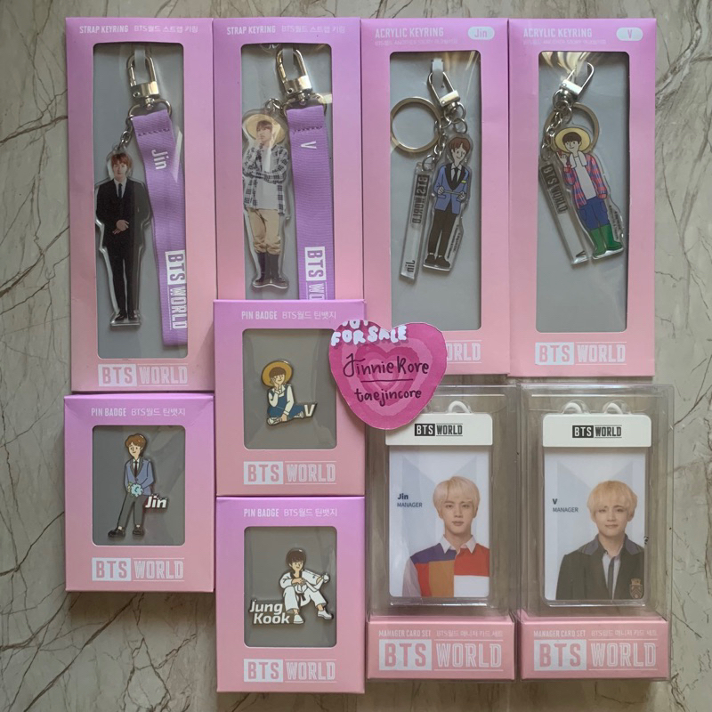 BTS WORLD OFFICIAL MERCH STRAP KEYRING ANOTHER STORY MANAGER CARD BADGE JIN V JUNGKOOK RM JK TAE TAE