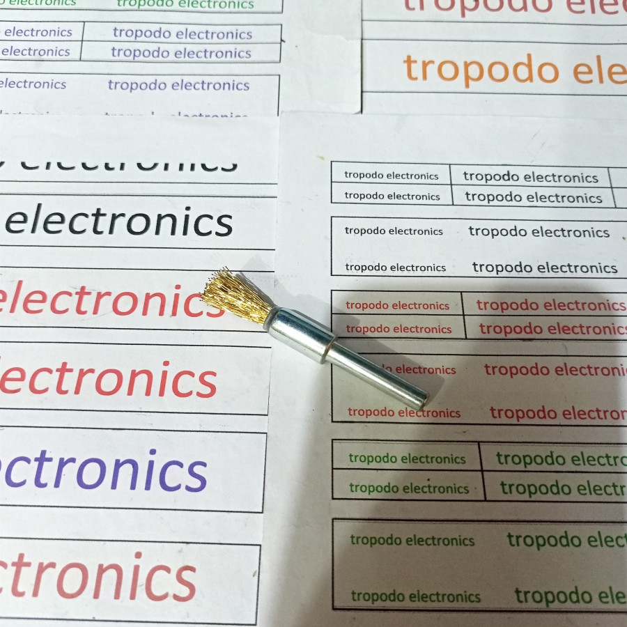 Sikat kawat kuningan 3/8" (10mm) gagang 6mm KINIK