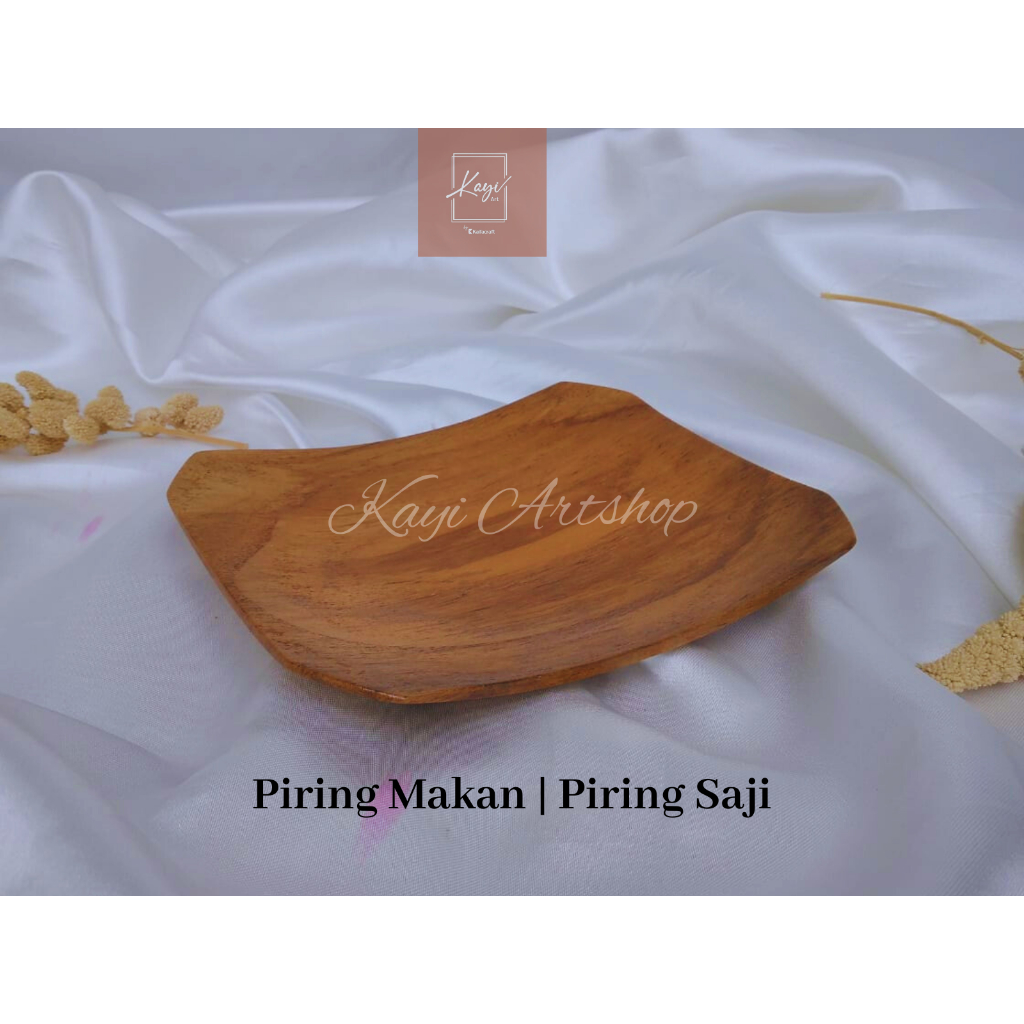 Piring Saji | Piring Kayu Persegi Panjang | Piring Aesthetic