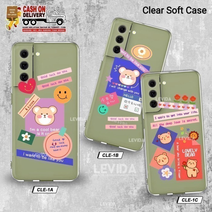 Vivo Y02t Vivo Y02 2022 Vivo Y35 Vivo Y22 Vivo V25 5G Vivo V25E Softcase Clear Case Gambar CLE01 CLE