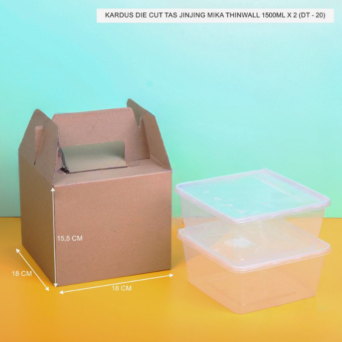 

(10pcs) dus tenteng mika thinwall 1500ml isi 2 box hampers packaging ukuran 18 x 18 x 15.5cm