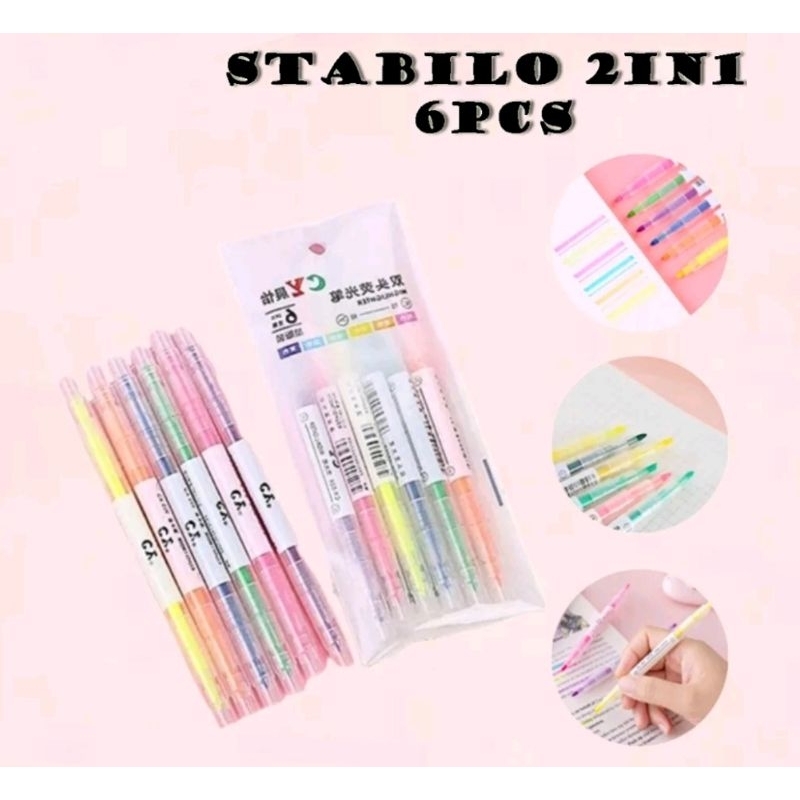 

Set Stabilo Warna Isi 6 in 1 / Set Highlighter Warna Isi 6in1 / Stabillo Warna-Warni