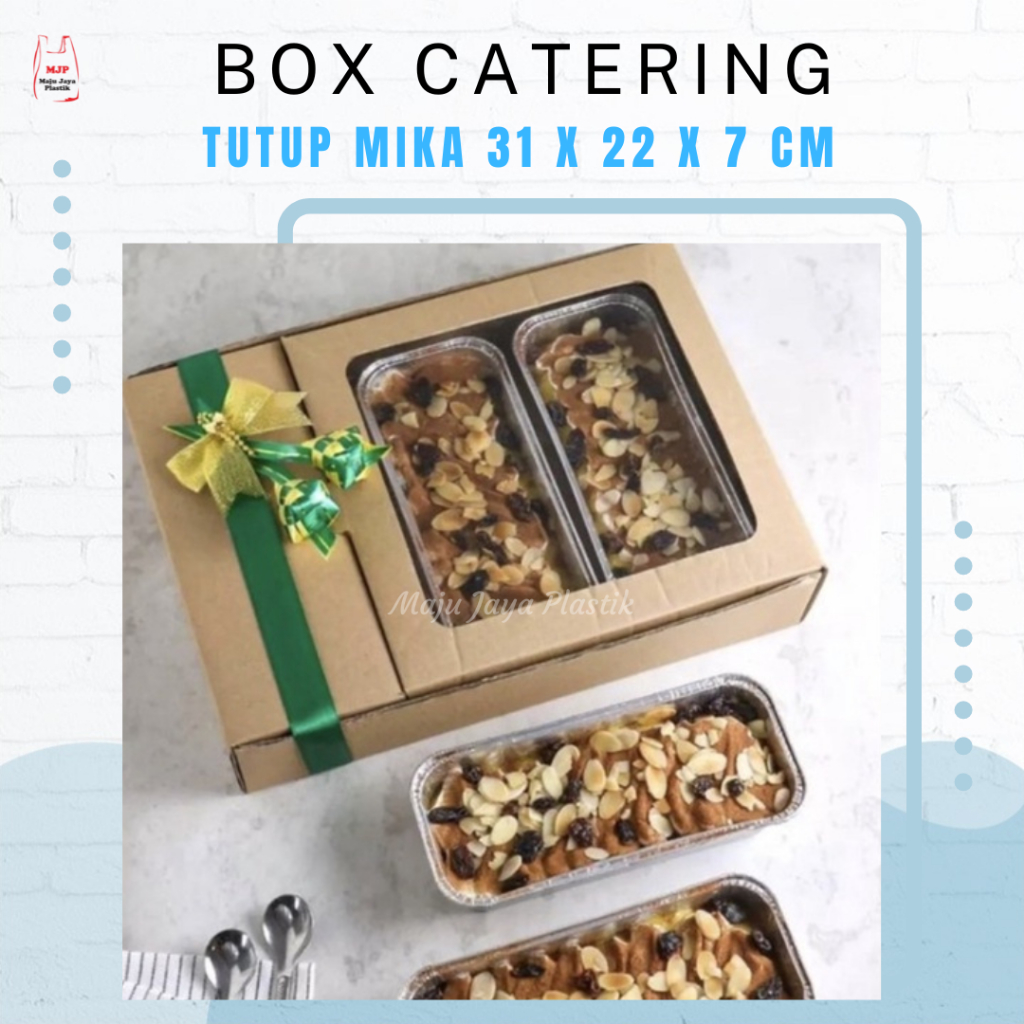 (ISI 10PCS) BOX SEKAT NASI + MINUMAN KARDUS SEKAT EFLUTE BOX CATERING WINDOW UK.30X22X6,5 BOX
