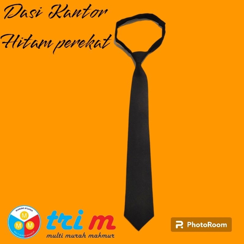 Dasi Hitam/Dasi kerja/dasi kantor/Dasi hitam perekat/dasi perekat