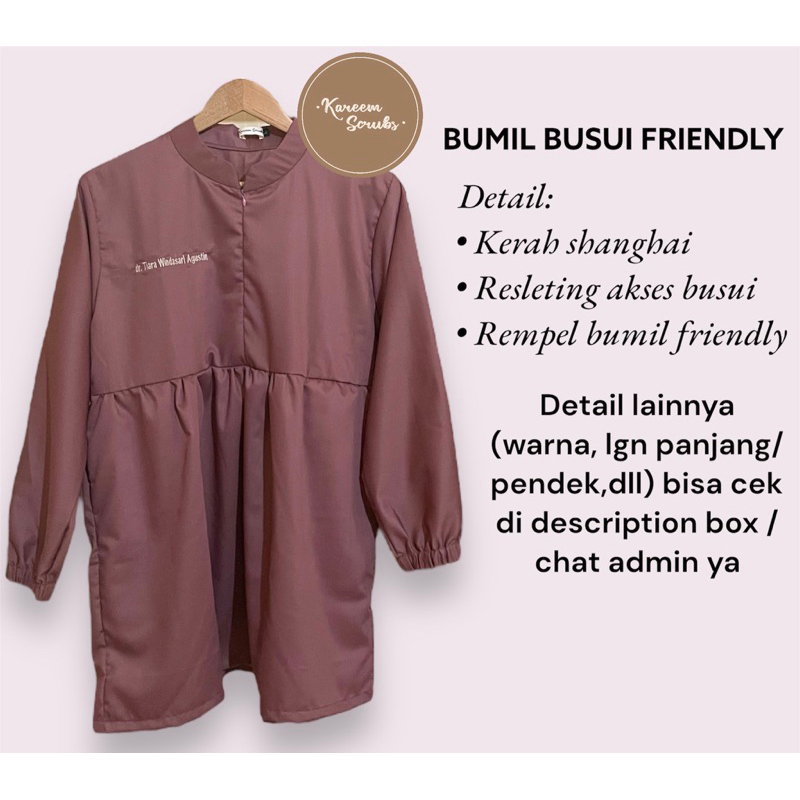 SCRUB MATERNITY BUMIL BUSUI FRIENDLY RESLETING / SCRUB Baju Jaga Dokter Perawat / SERAGAM OKA / BAJU