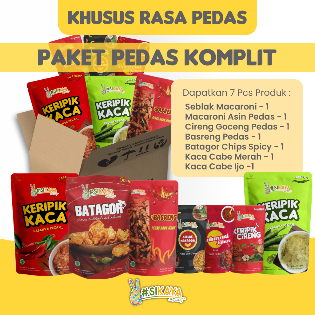 

Paket Keripik Pedas Komplit All Variant PSBB (Promo Saat Butuh Berhemat)-Sikaya