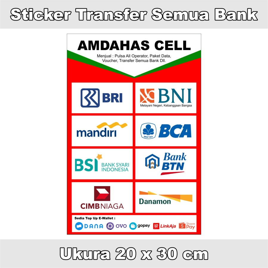 

Cetak Sticker Transfer Semua Bank l Sticker