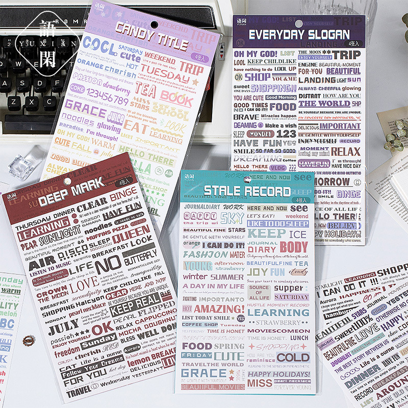 

STIKER KERTAS WASHI ENGLISH WORDS MOTIF TULISAN CLASSIC RETRO VINTAGE