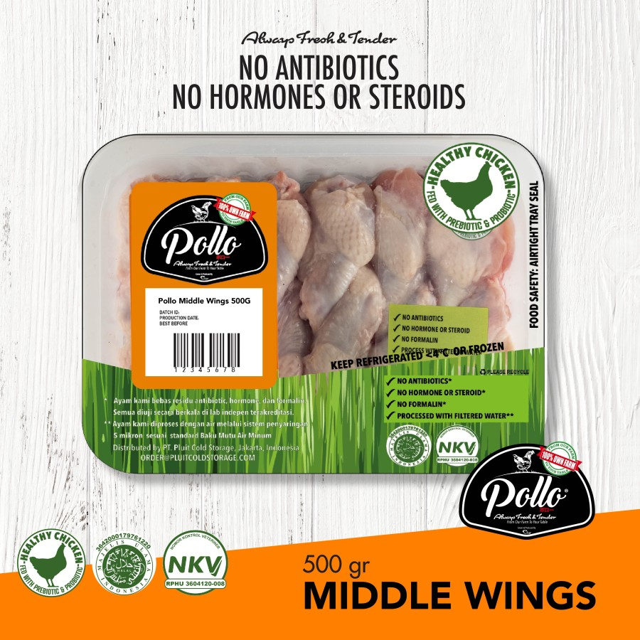 

Sayap Tengah Ayam Pollo Probiotik