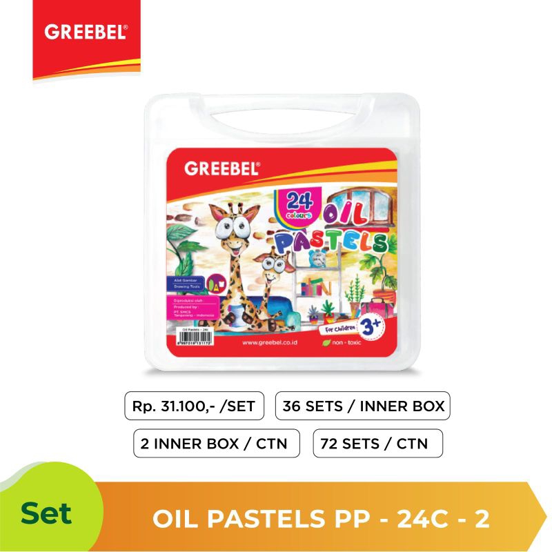 

OIL PASTEL GREEBEL 24C / Crayon Murah 24 warna