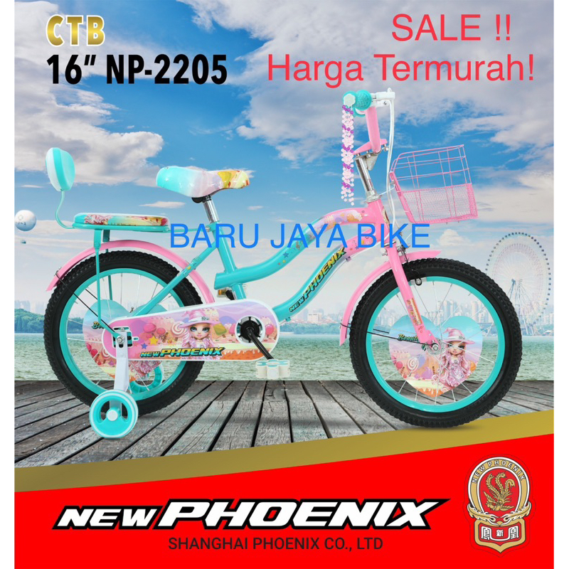 Sepeda Anak Cewek 18 inch 16 inch 12 inch NEW PHOENIX 2205