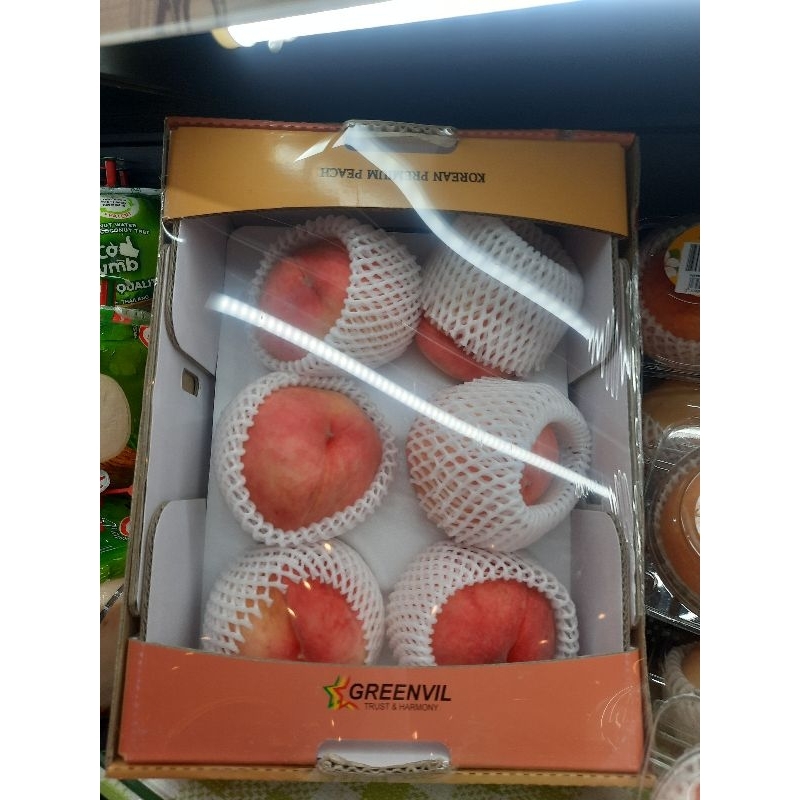 

buah peach korea fresh per box, peach korea asli import korea manis harum