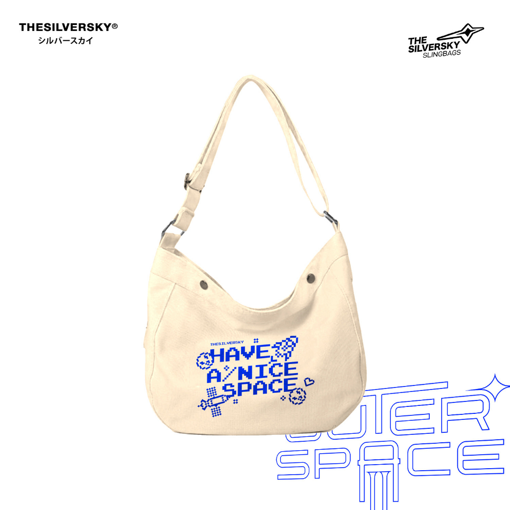 Thesilversky Nice Space Canvas Sling Bag Premium | Tas Selempang Kanvas Korea