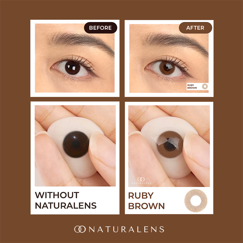 Naturalens Ruby Brown Monthly Softlens BioMoist (0 sd -10) Contact Lens