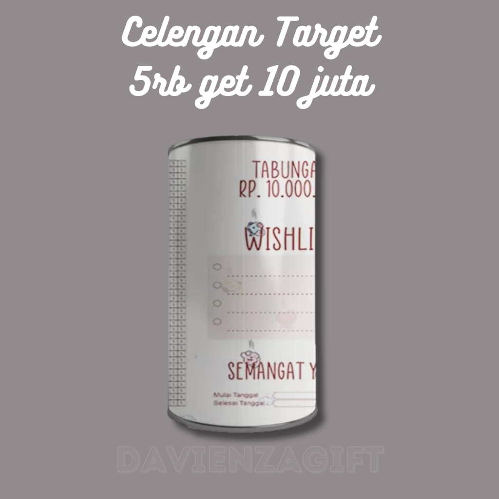 Celengan Target 10 Juta Pecahan 5k Ukuran 20x10cm