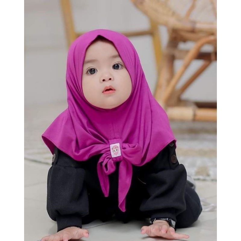 Kerudung Segi Tiga Anak Warna Lilac