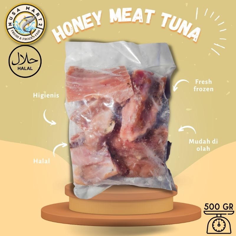 

Honey Meat Tuna 500gr Iga Ikan Tuna Honemit Fish Kemasan Frozen