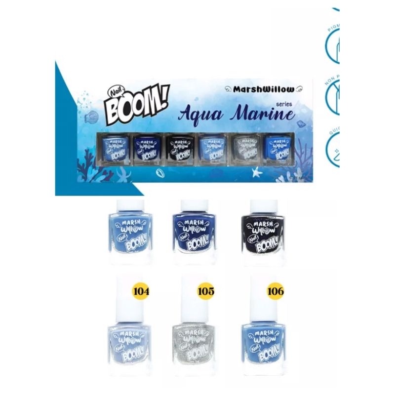 Marshwillow Kutek Nail Boom Aqua Marine Series (Eceran) / Cat kuku Nail polish