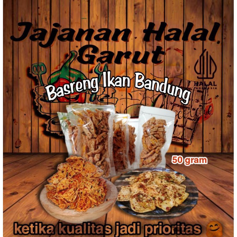 

basreng ikan bandung renyah krispi bumbu basah chili oil daun jeruk varian rasa 50 gram halal