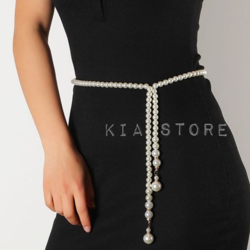 Ikat Pinggang Belt Mutiara Sabuk Mutiara Ikat pinggang mutiara Asesoris Wanita Fashion Wanita