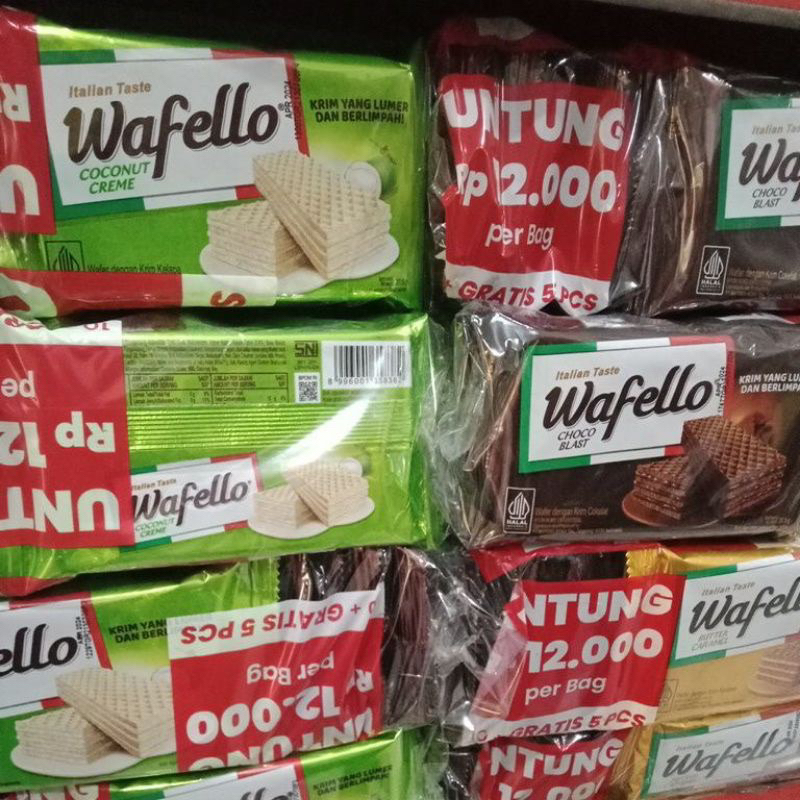 (beli 10 bonus 3) ROMA WAFELLO 37,5gr - WAFER WAFELLO BESAR ECERAN 2000