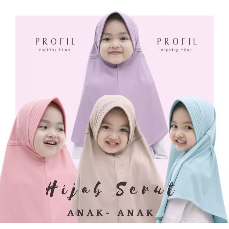 Jilbab anak serut jokowi /jilbab serut anak premium/jilbab serut sekolah Paud TK SD/jilbab jersey pr