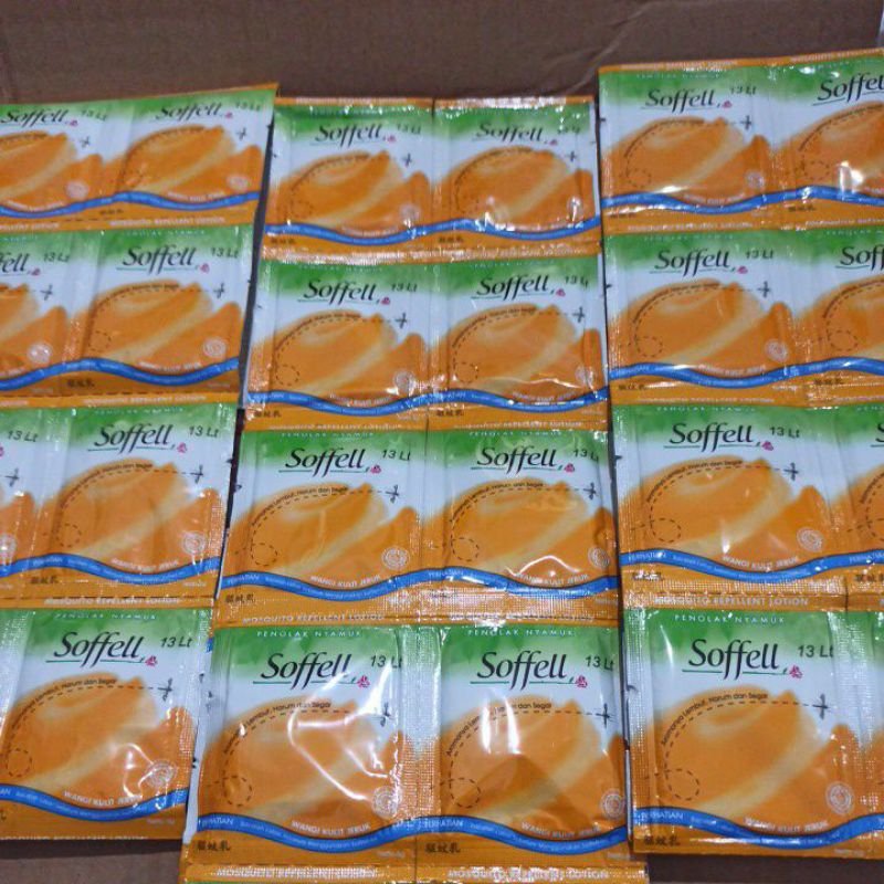(12sachet) SOFFELL soffel LOTION PENOLAK NYAMUK SOFFEL ANTI NYAMUK 13Lt kulit jeruk
